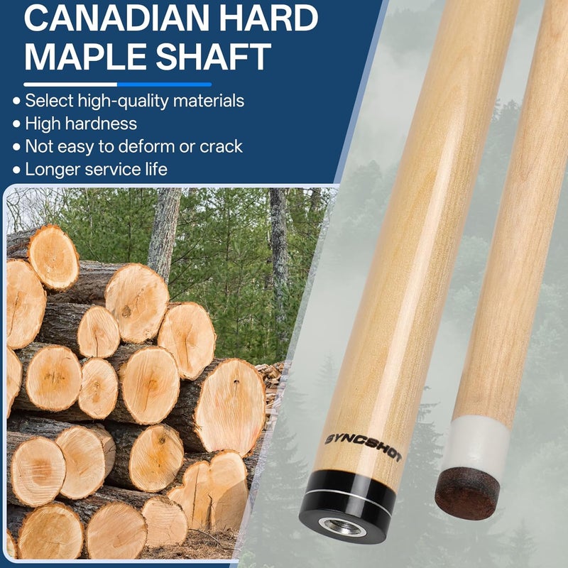 SYNCSHOT Store Pool Cues Set of 5 / 1, Pool Sticks for Adults 58 Inch 18 19 20 21Oz Maple Wood Billiards Cue Sticks, 5 Different Colors For Professional Billiard Players Bars Home Hall Table Sport - Image 3
